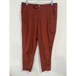 Athleta Uptown Ankle Pants Womens Size 10 Orange Tapered Cargo Pockets High Rise